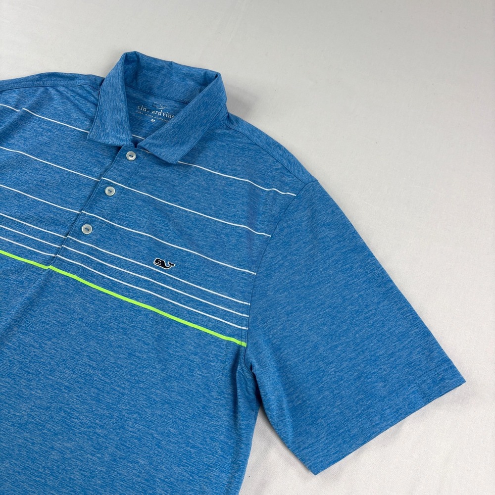 Vineyard Vines Performance Shirt Mens Medium‎ Blue Golf Polo Stretch Preppy